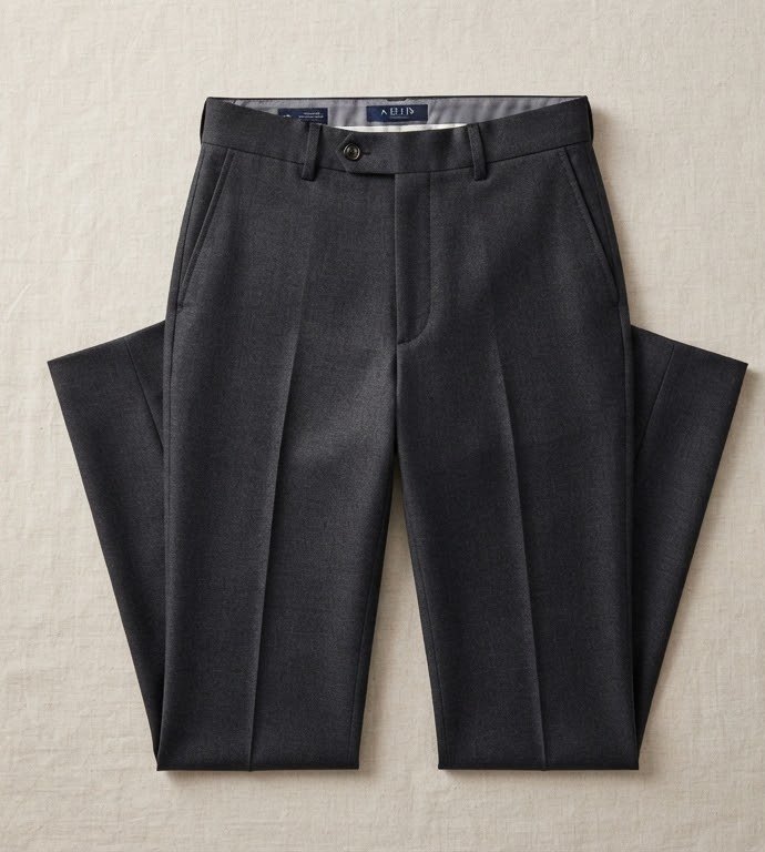 High-waisted tailored trousers in deep charcoal